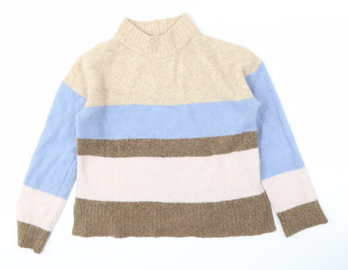 Next Women's Multicolour High Neck Striped Jumper