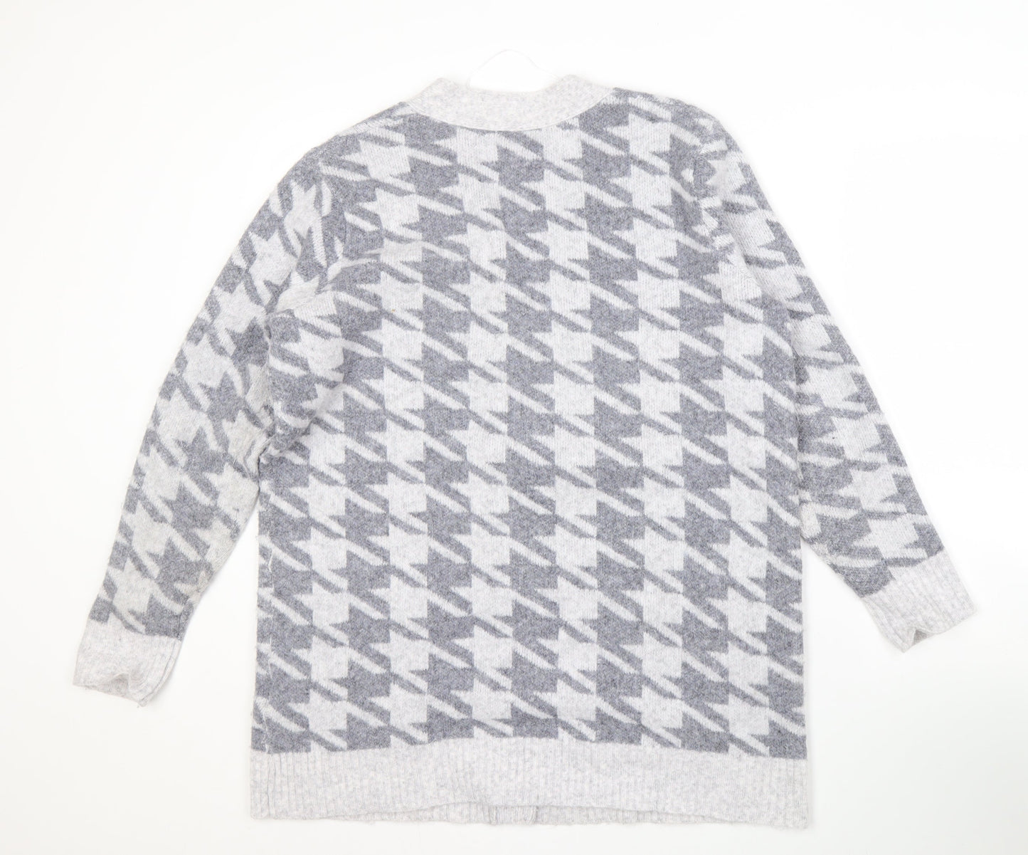 Soyaconcept Women's Grey Cardigan, Size M, Houndstooth