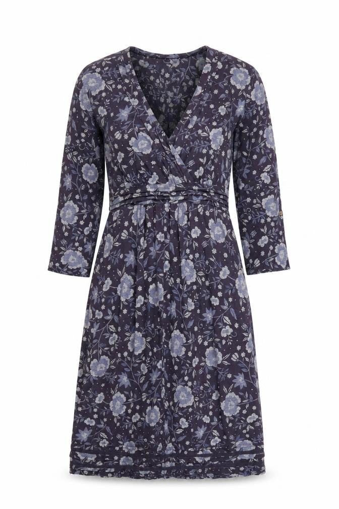 Front view of Cambridge Dry Goods Women's Floral Long Sleeve Dress