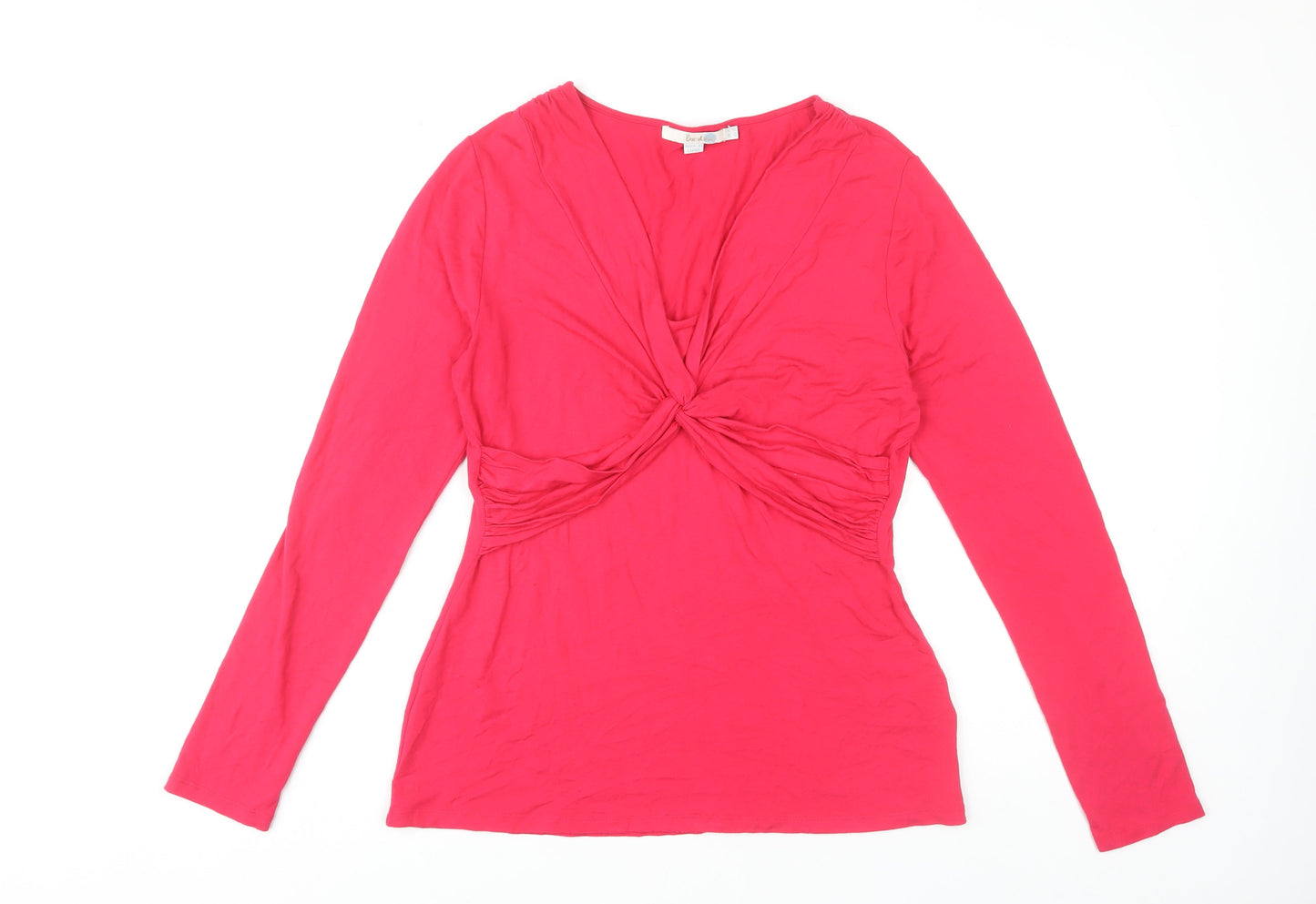 Boden Women's Pink V-Neck Wrap Top Size 14