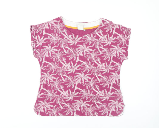 Weird Fish Women's Pink Tropical Print T-Shirt Size 12