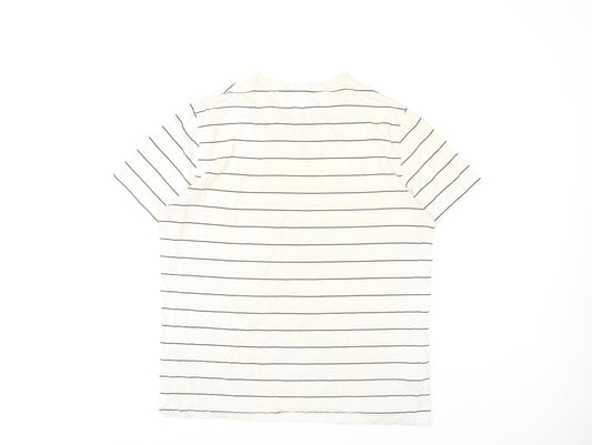 Fred Perry Men's Ivory Stripe T-Shirt, Medium