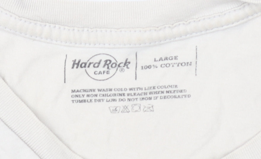 Hard Rock Cafe Men's White L Graphic T-Shirt