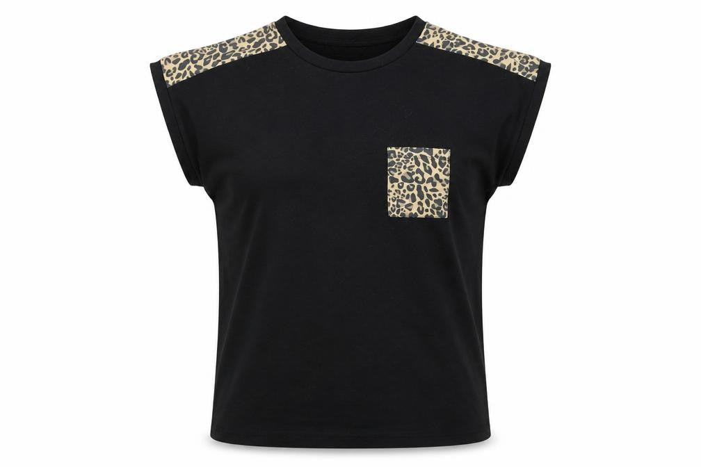 Lipsy Women's Black Animal Print T-Shirt UK 8