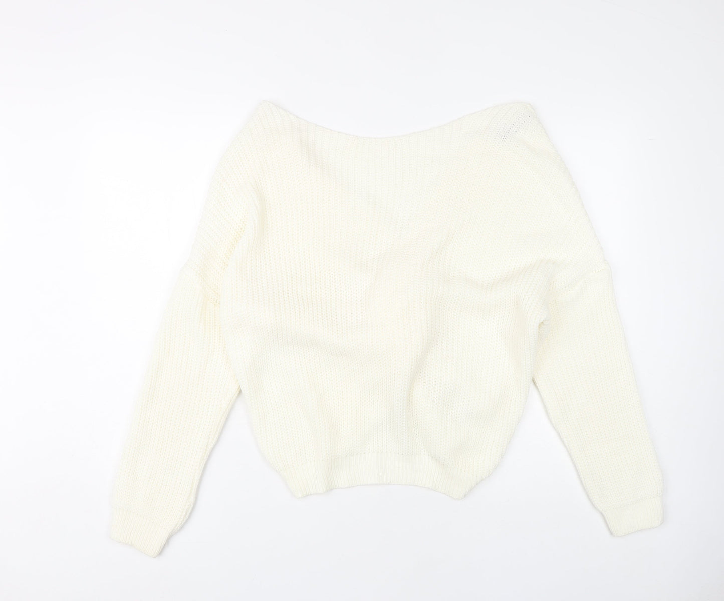 PrettyLittleThing Women's Ivory Boat Neck Jumper XL