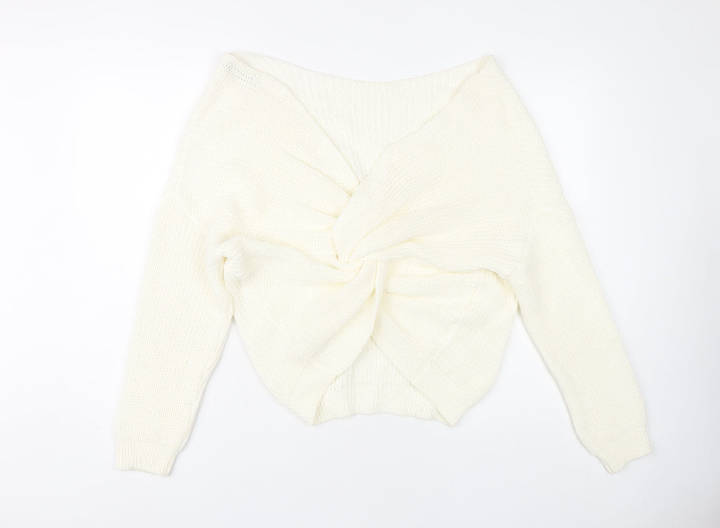 PrettyLittleThing Women's Ivory Boat Neck Jumper XL