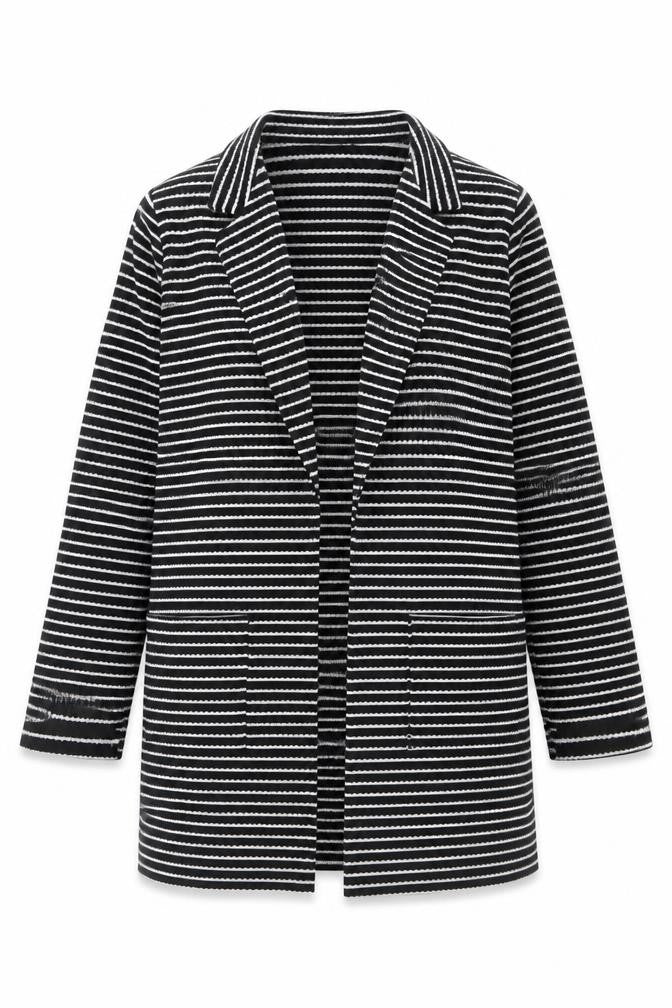 Wallis Women's Black Striped Blazer, Size 12, Classic Style