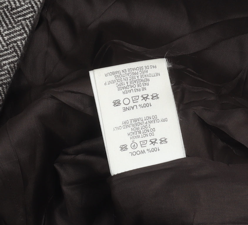 Hobbs Women's Grey Wool Herringbone Skirt Size 10