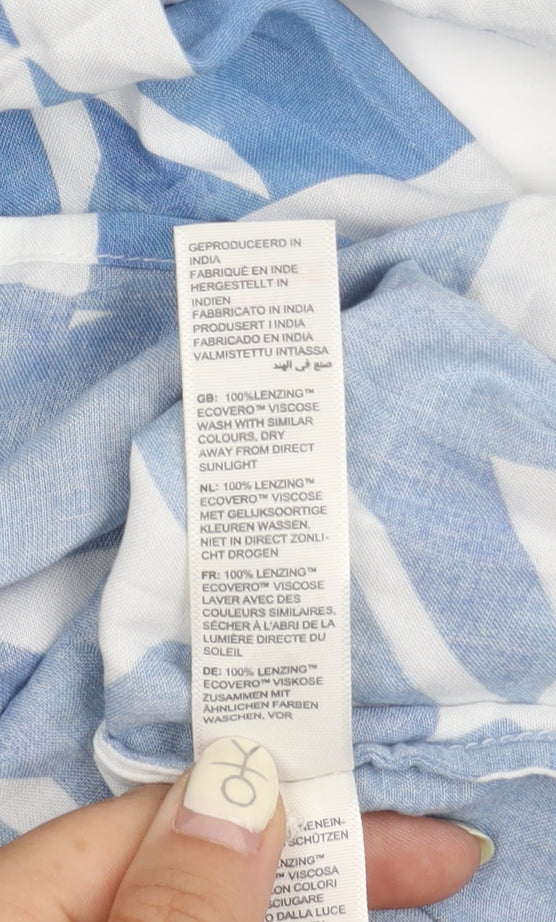 FatFace Women's Blue Geometric Blouse Size 12