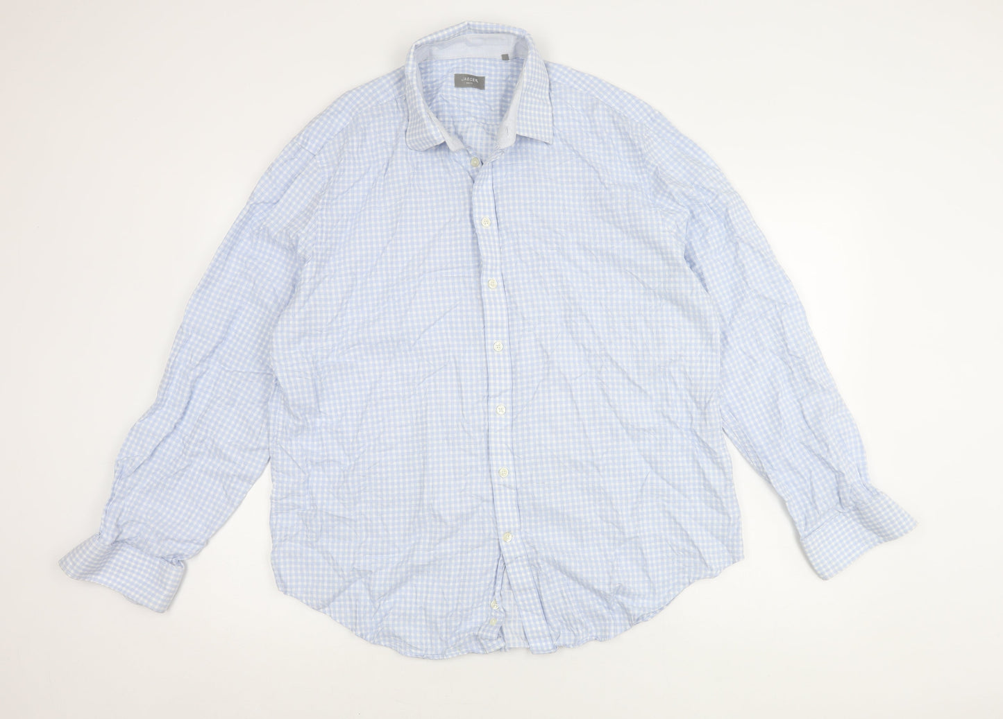 Jaeger Men's Blue Slim Fit Check Shirt 17.5
