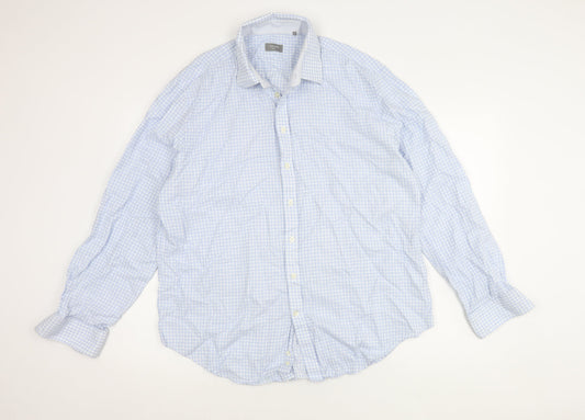 Jaeger Men's Blue Slim Fit Check Shirt 17.5