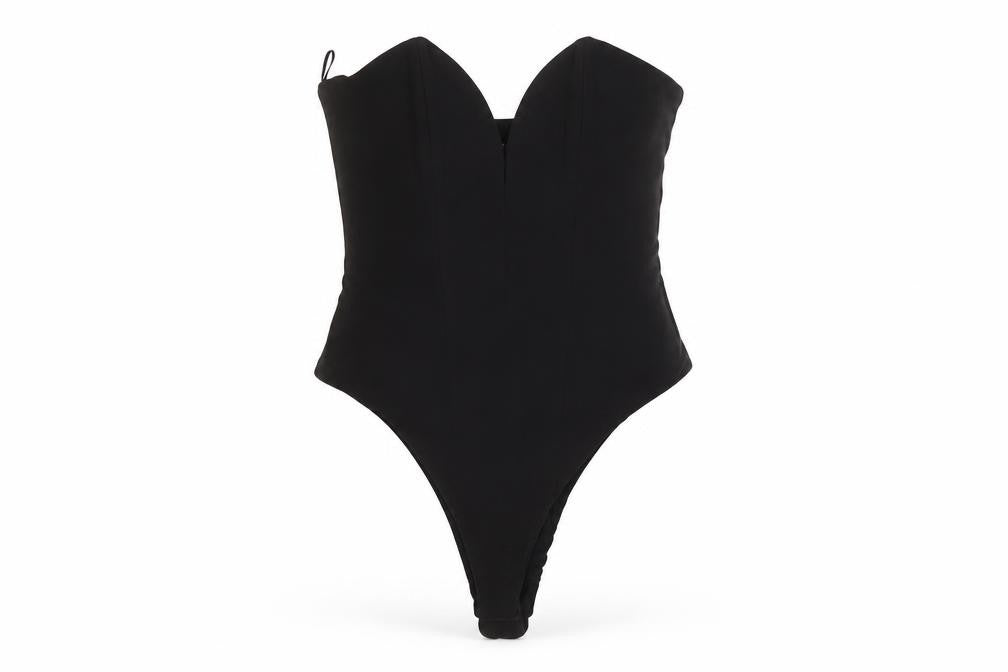 Zara Women's Black Strapless Sweetheart Bodysuit M