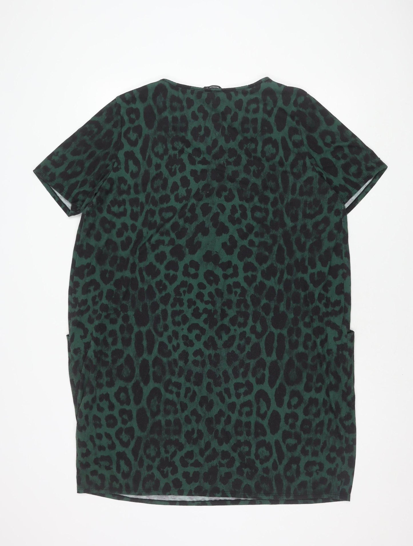 Roman Women's Green Animal Print Dress Size 20