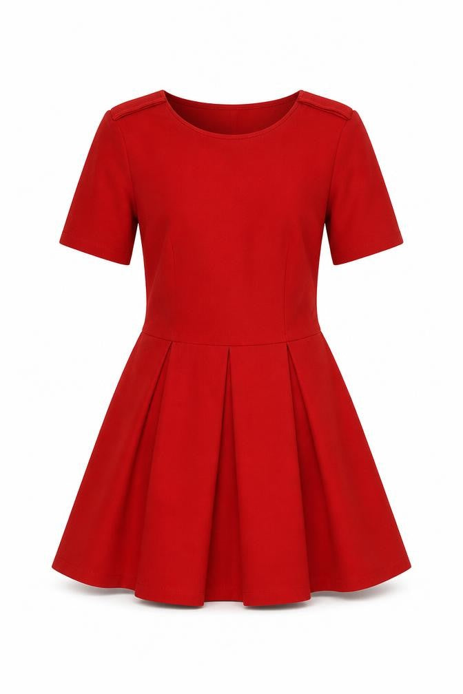 Zara Woman Red Fit & Flare Women's Dress M