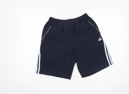 Adidas Boys Blue Athletic Shorts 11-12 Years with Pockets