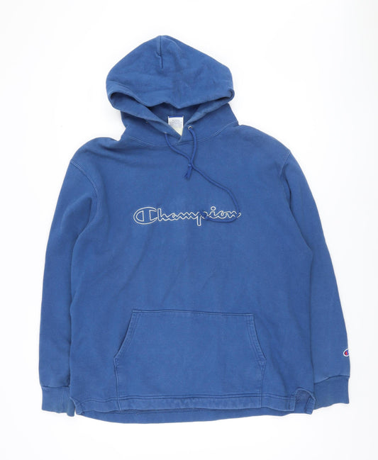 Champion Men's Blue Pullover Hoodie Size L