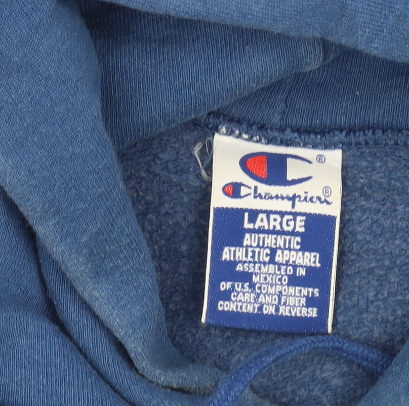 Champion Men's Blue Pullover Hoodie Size L