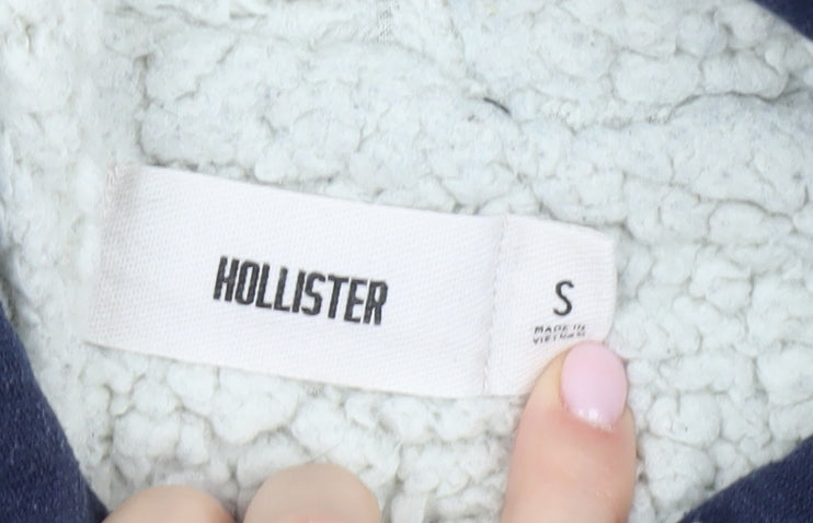 Hollister Men's Blue Full Zip Logo Hoodie, Size S