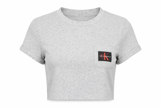 Womens UK Size S Calvin Klein Grey Cotton Blend T-Shirt