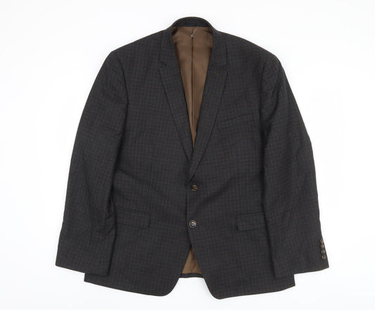 Fellini Men's Brown Check Suit Jacket 44S
