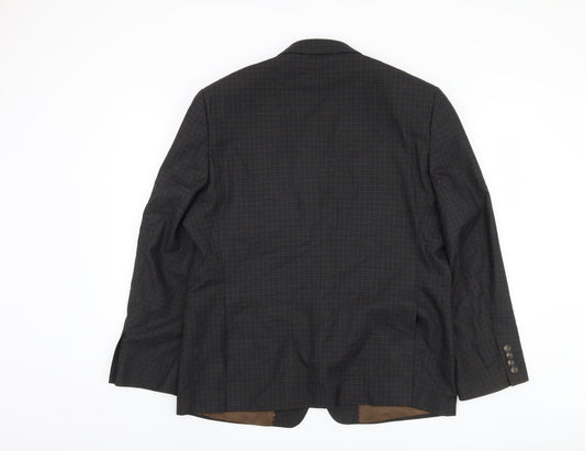 Fellini Men's Brown Check Suit Jacket 44S