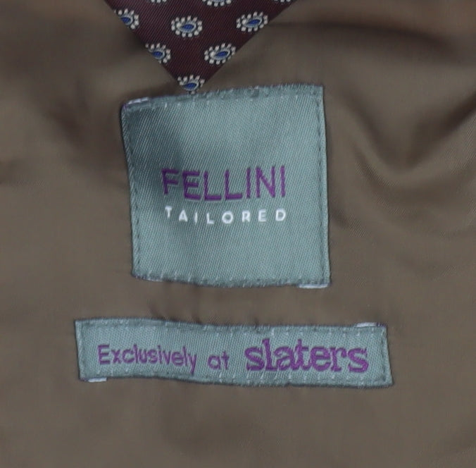 Fellini Men's Brown Check Suit Jacket 44S