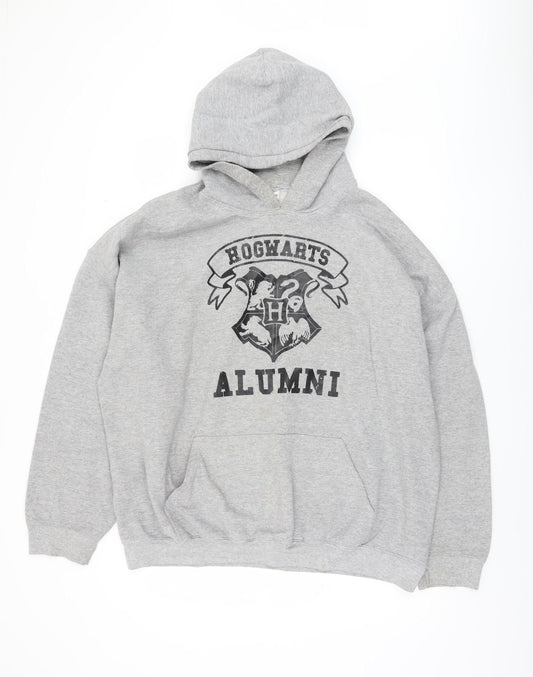 Gildan Grey Hogwarts Alumni Hoodie 2XL Men’s Graphic