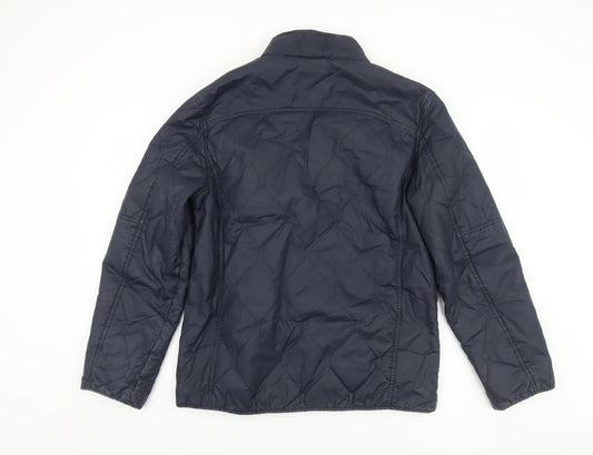 St George by Duffer Men's Blue Quilted Jacket Medium