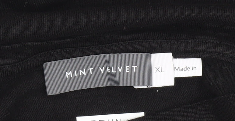 Mint Velvet Black XL Women's Blouse with Ruffle Accents