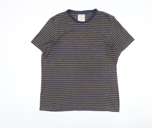 Fat Face Men's Blue Striped T-Shirt XL Crew Neck