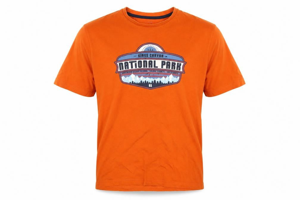 Dunnes Men's Orange Graphic T-Shirt, Size L
