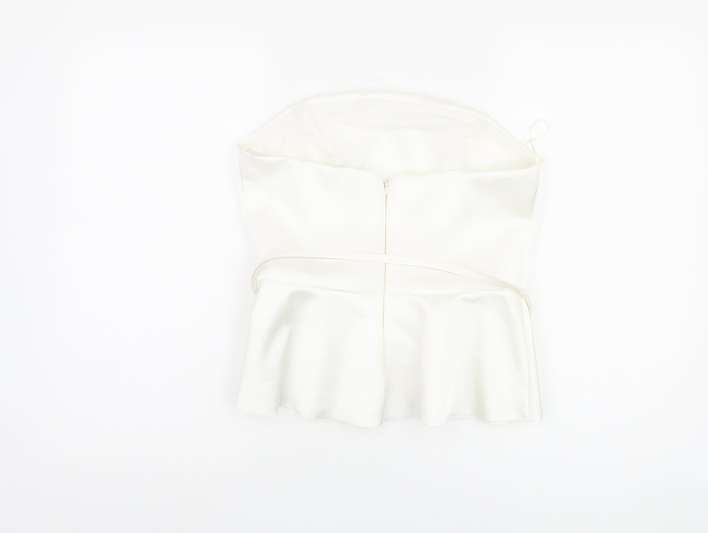 Lipsy Women's White Strapless Satin Top Size 14