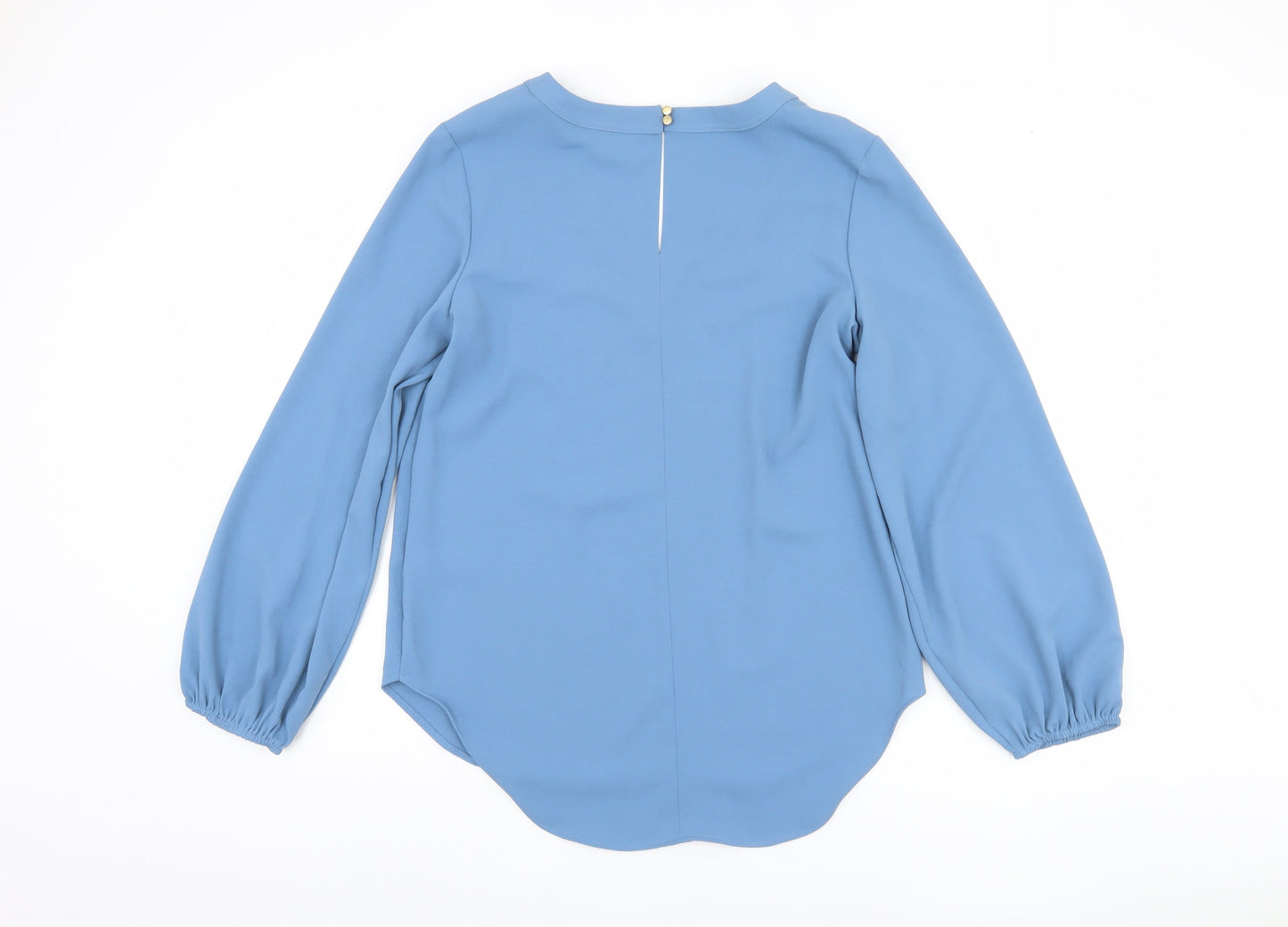 Marks and Spencer Blue Women's V-Neck Long Sleeve Blouse