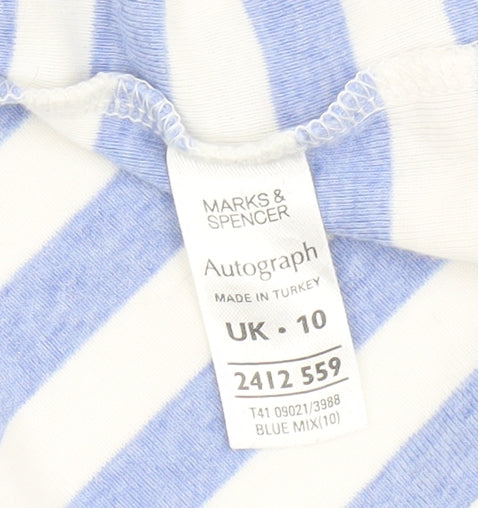 Marks and Spencer Women’s Blue Striped Ringer T-Shirt