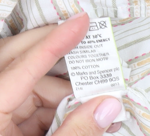 Marks and Spencer Women's Striped Button-Up Shirt