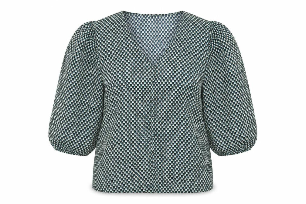 Front view of Marks & Spencer Women's Geometric V-Neck Top