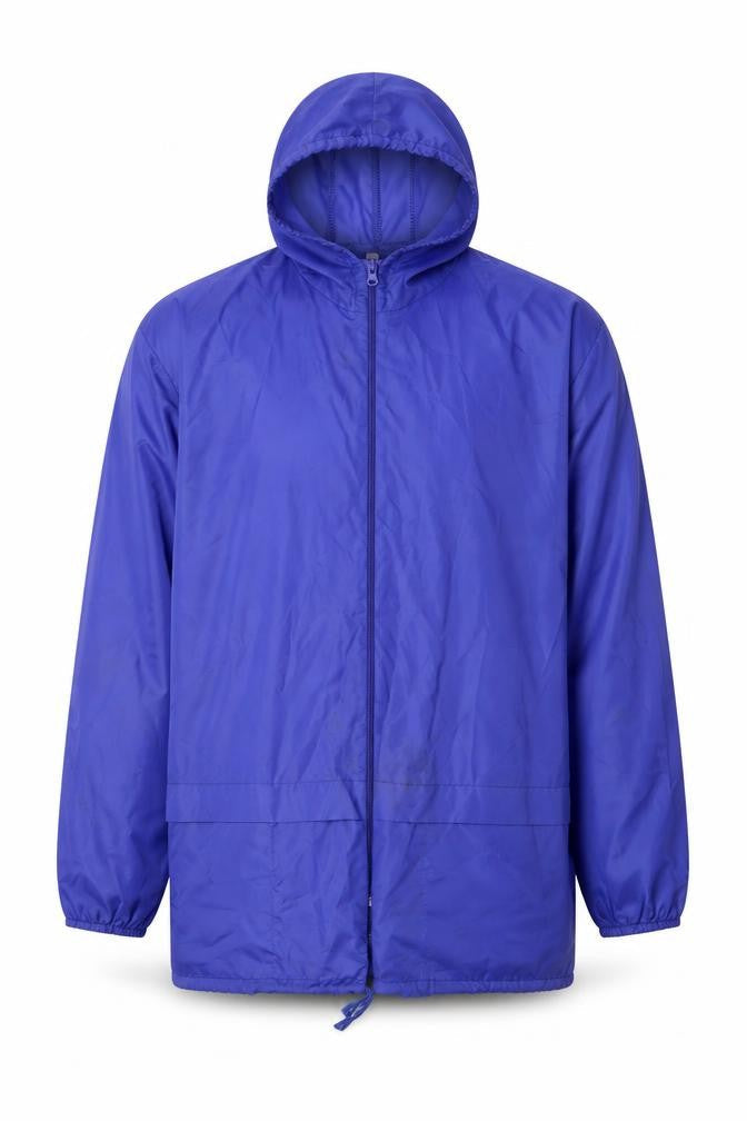 Protection Men's Blue Hooded Windbreaker Jacket, Size M