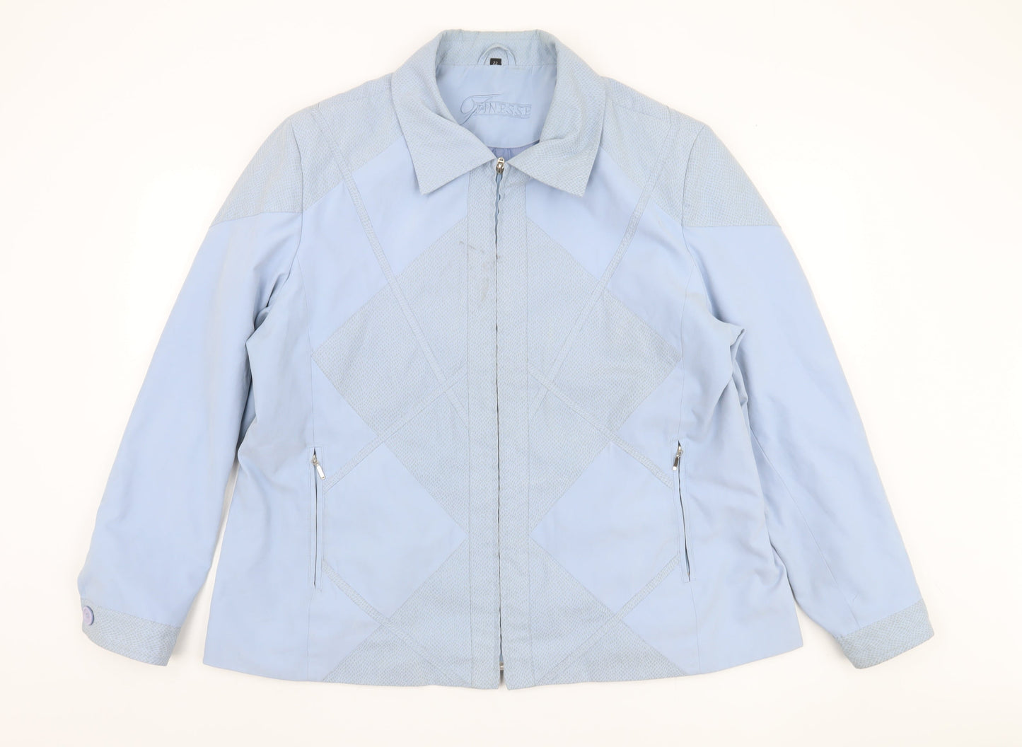 Finesse Women's Blue Geometric Jacket Size 22