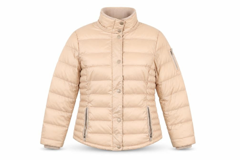 ESPRIT Women's Beige Puffer Jacket, Size 14, Winter Ready