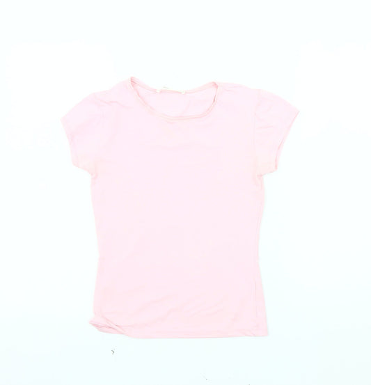 Pull & Bear Women's Pink Crew Neck T-Shirt Size 12