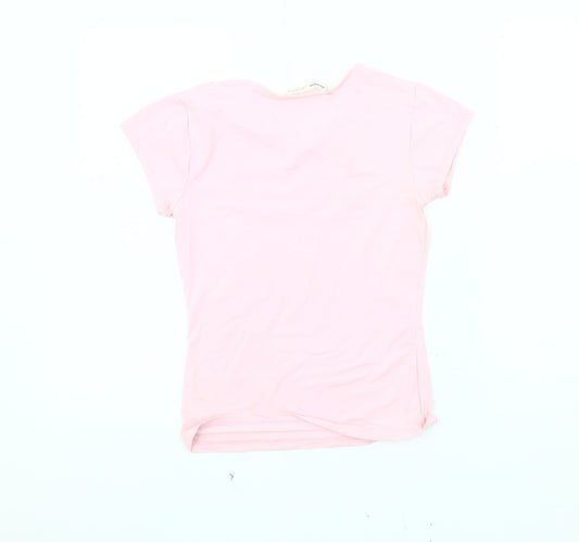 Pull & Bear Women's Pink Crew Neck T-Shirt Size 12
