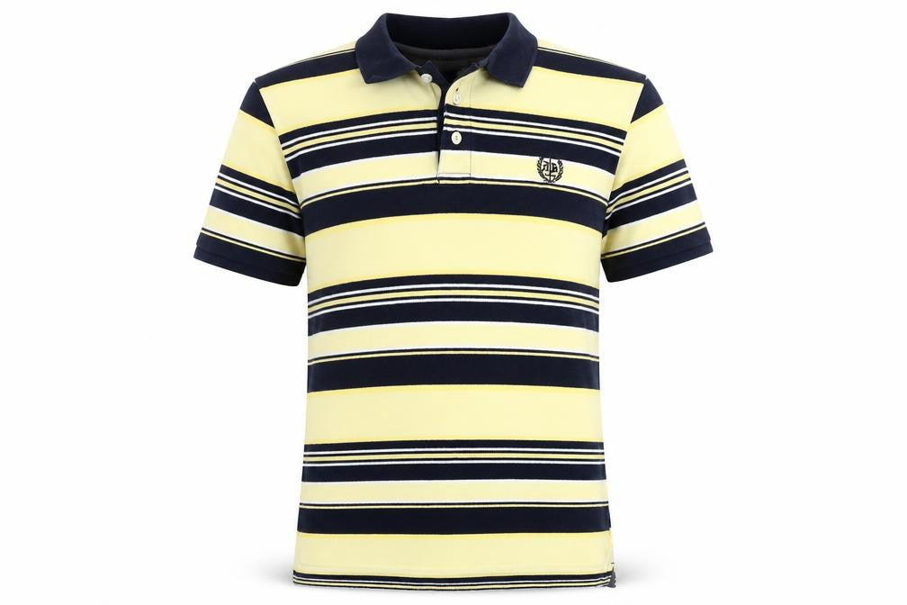 Atlantic Bay Men's Multicoloured Striped Polo, Size M