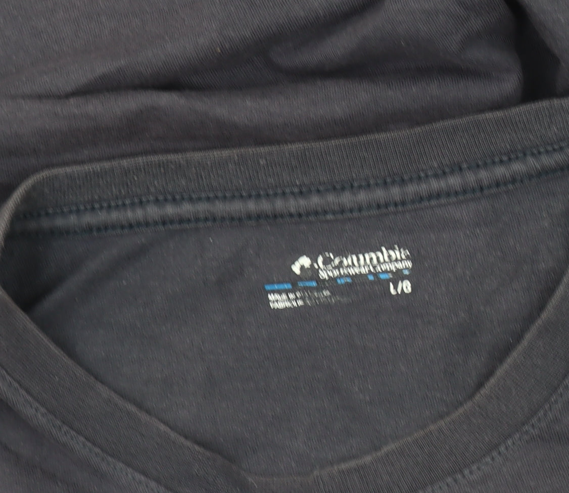 Columbia Men's Black Cotton Logo T-Shirt L