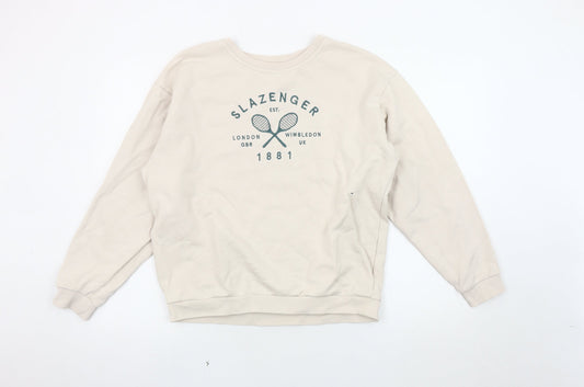 Slazenger Women’s Beige Sweatshirt Size 10 Pullover Casual