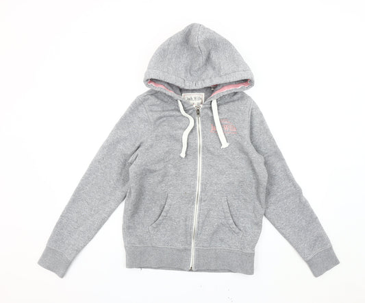 Jack Wills Women's Grey Basic Hooded Jacket Size 8