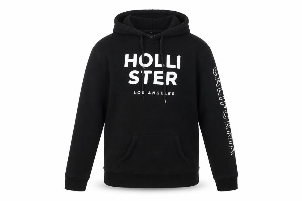 Hollister Mens XS Black Pullover Hoodie, , Graphic Logo