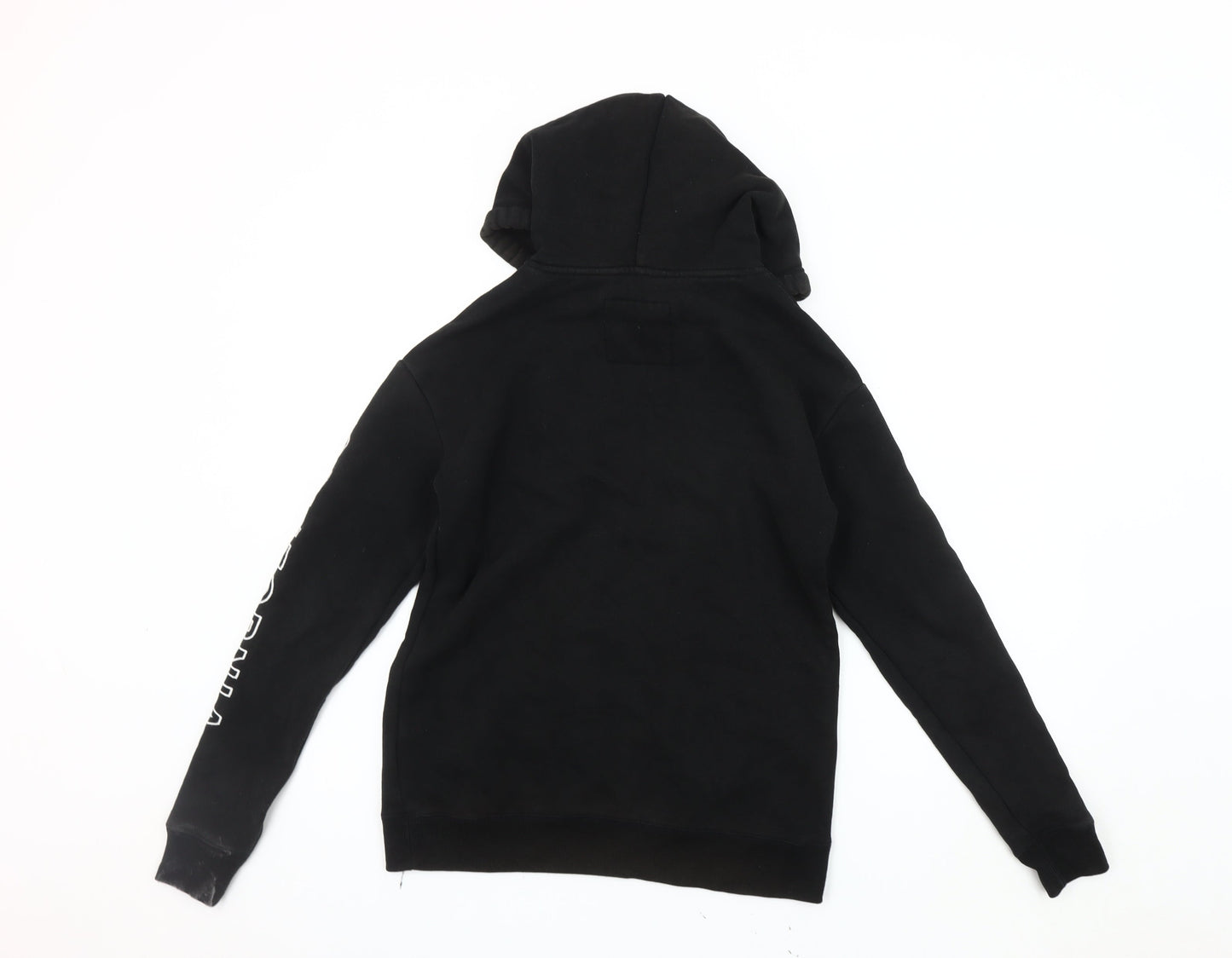 Hollister XS Black Pullover Hoodie, Unisex, Graphic Logo