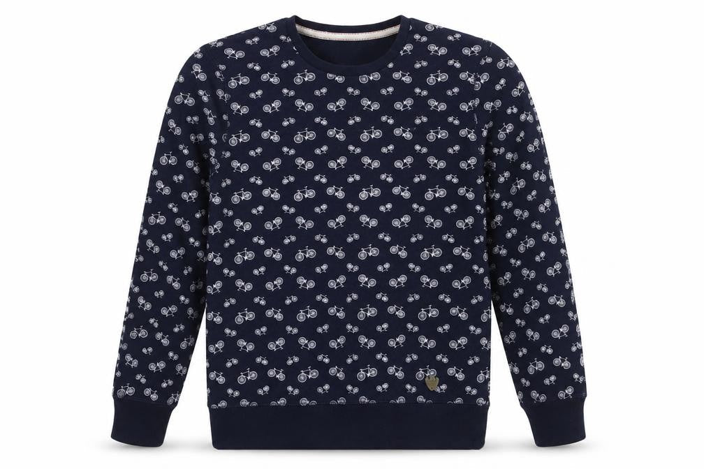 Threadbare Men's Medium Blue Bicycle Print Sweatshirt