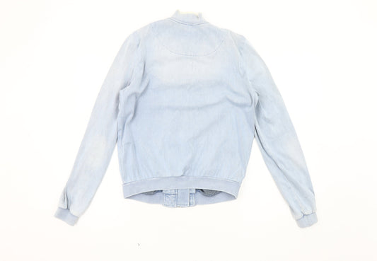 Chambray Los Angeles Women's Blue Bomber Jacket, Size S