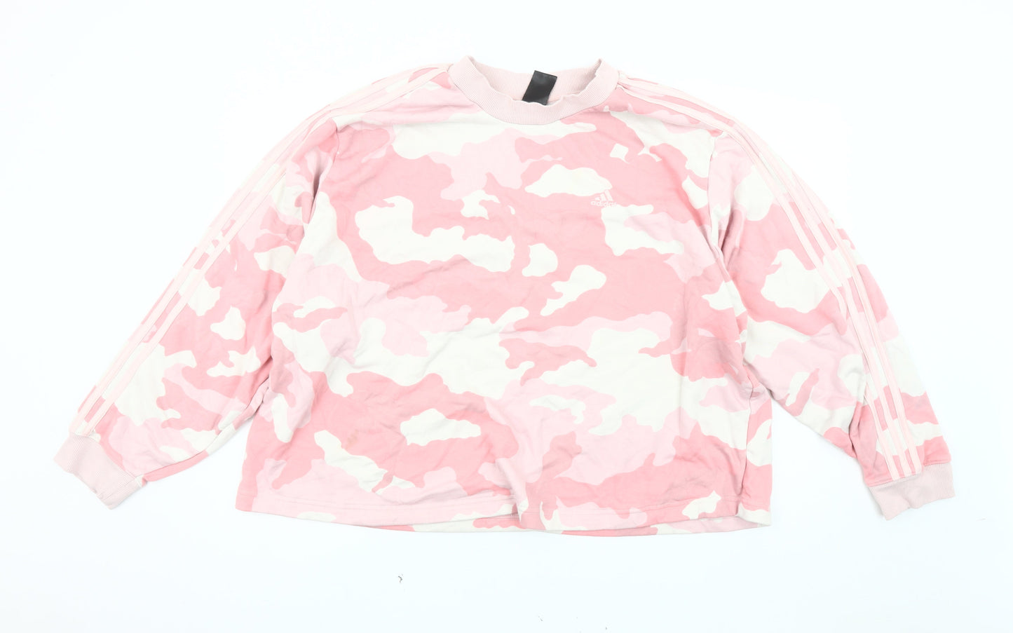 Adidas Women's Pink Camouflage 3XL Pullover Sweatshirt